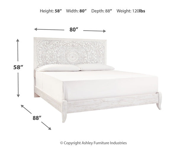 Paxberry King Panel Bed, Dresser and Mirror