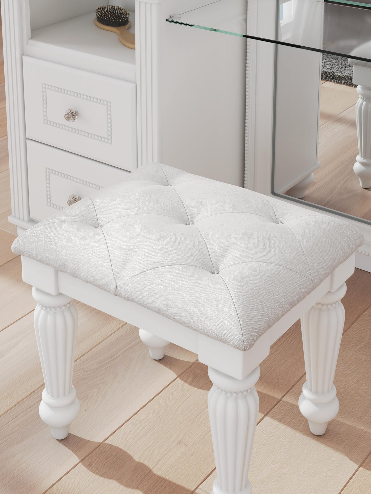 Kozlani Vanity with 2 Cabinets, Mirror and Stool — 4-Piece Signature Design by Ashley® Bedroom
