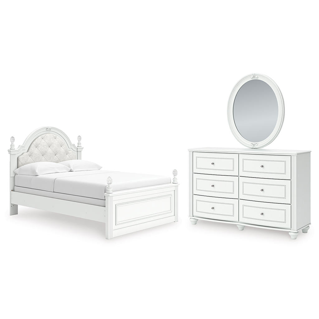 Kozlani Full Upholstered Panel Bed, Dresser and Mirror Ashley® Bedroom