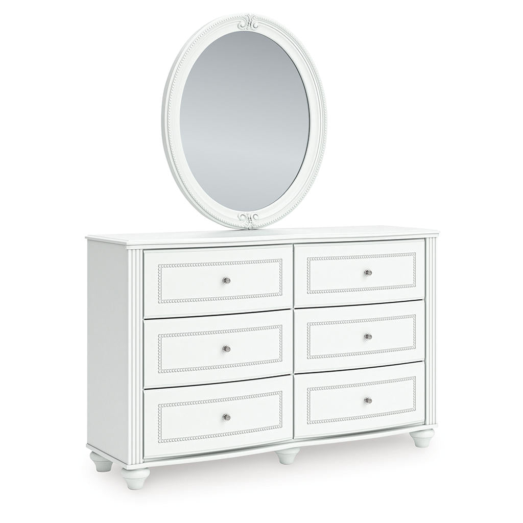 Kozlani Full Upholstered Panel Bed, Dresser and Mirror Ashley® Bedroom