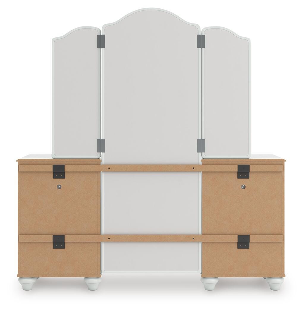 Kozlani Vanity with 2 Cabinets, Mirror and Stool — 4-Piece Signature Design by Ashley® Bedroom