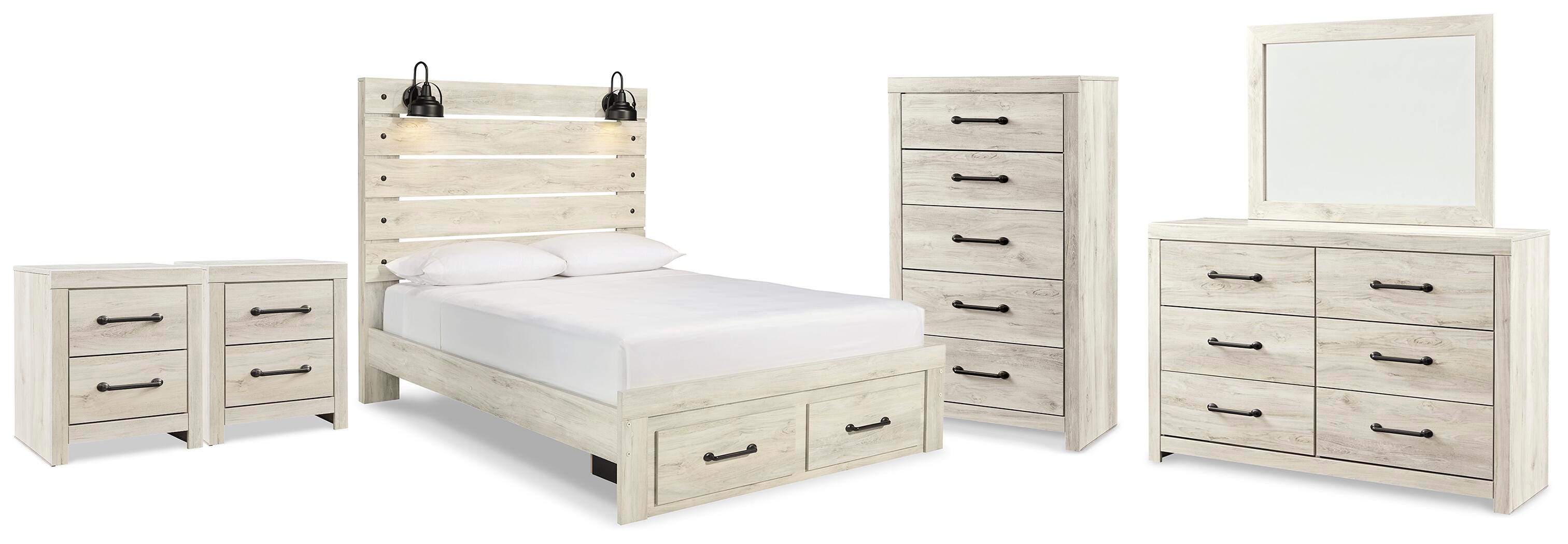 Cambeck Queen Storage Bed 7-Piece Set — Chest, 2 Nightstands
