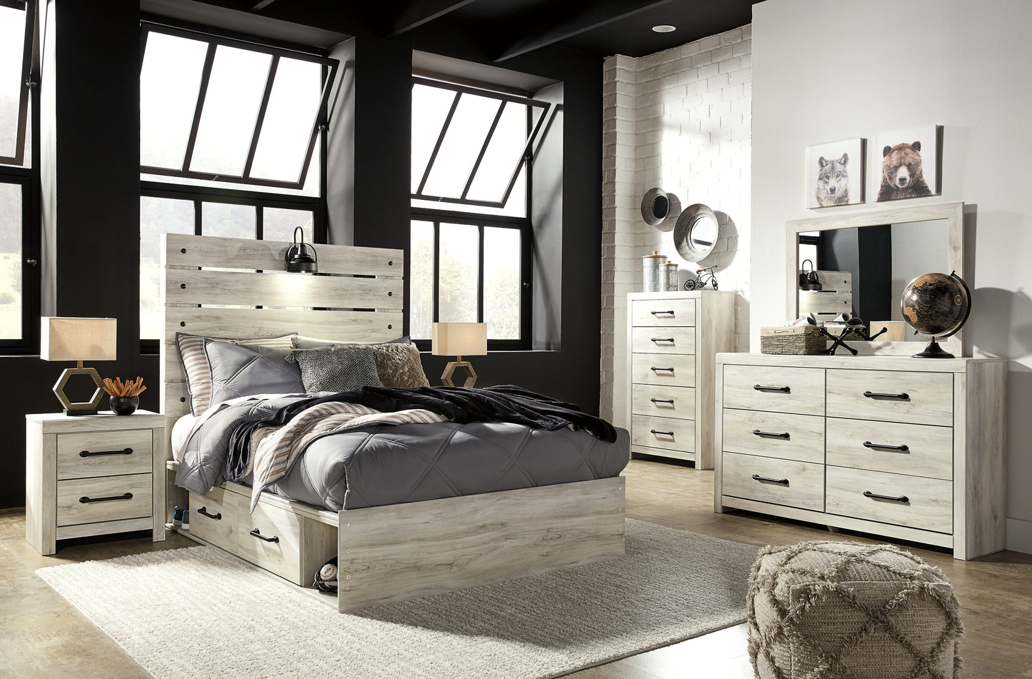 Cambeck Full Panel Storage Bed with Dresser and Nightstand