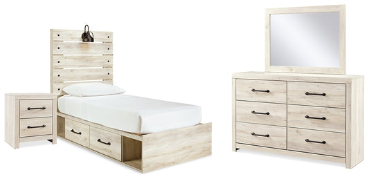 Cambeck Twin Storage Bed, Dresser, Mirror and Nightstand