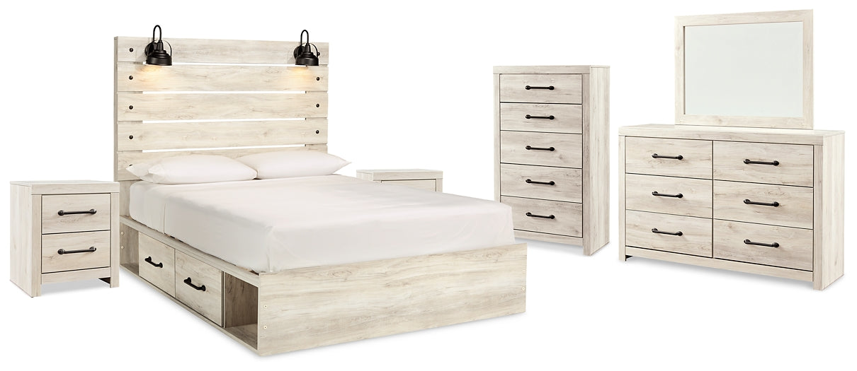 Cambeck Queen Panel Storage Bed, Dresser, Mirror, Chest and 2 Nightstands