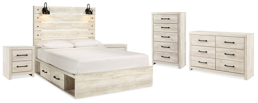 Cambeck King Storage Bed, Dresser, Chest and 2 Nightstands