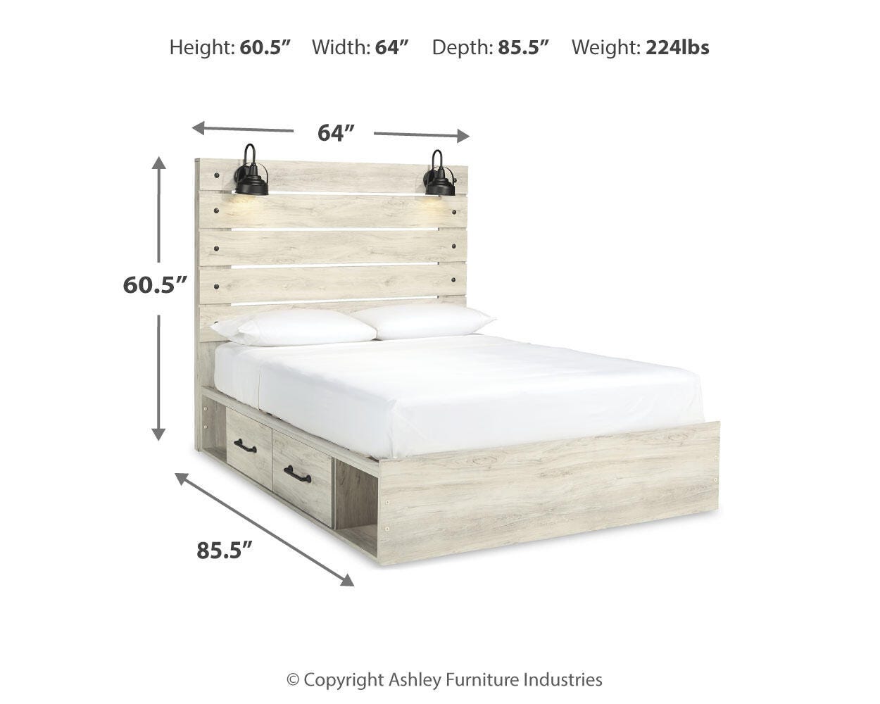Cambeck Queen Storage Bed and 2 Nightstands — Side-Rail Drawers Signature Design by Ashley® Bedroom