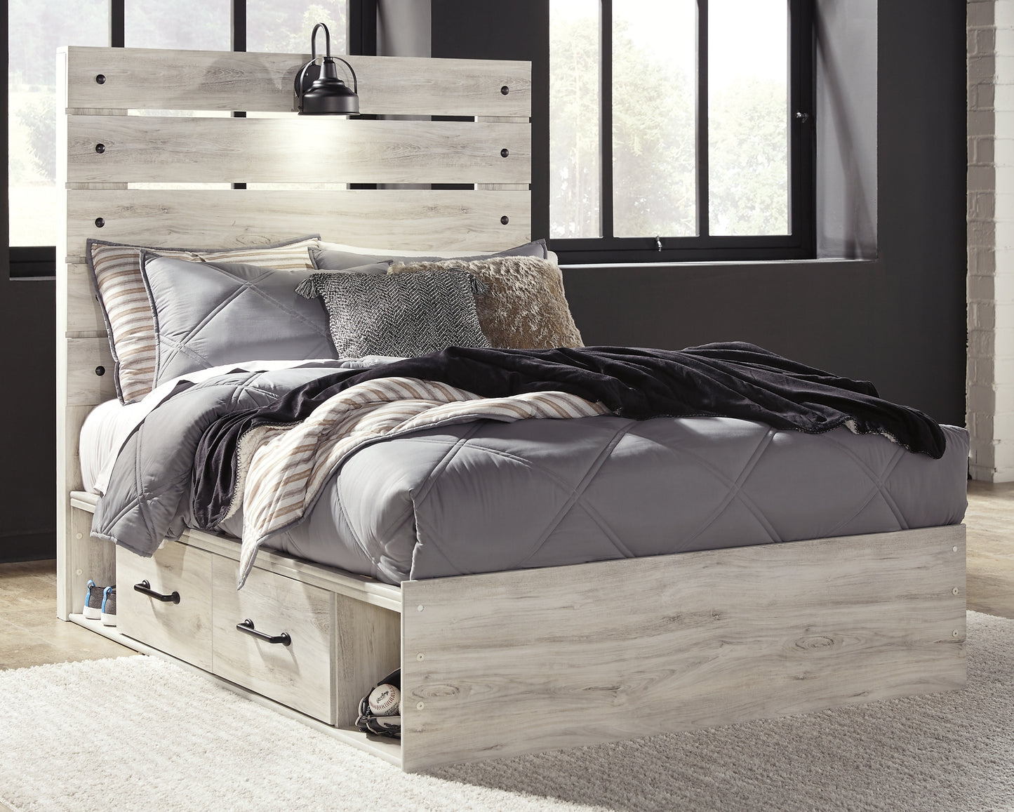 Cambeck Full Panel Storage Bed with Dresser and Nightstand