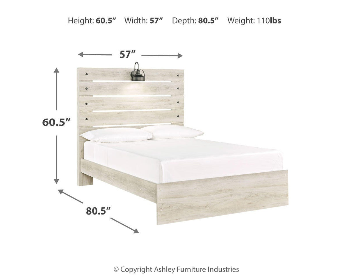 Cambeck Full Panel Storage Bed, 2 Chests and 1 Nightstand