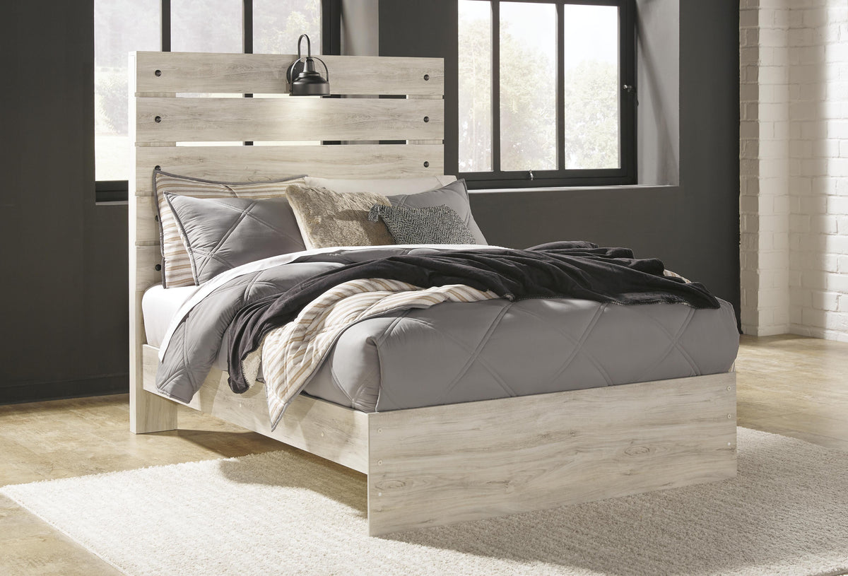 Cambeck Full Panel Storage Bed, 2 Chests and 1 Nightstand