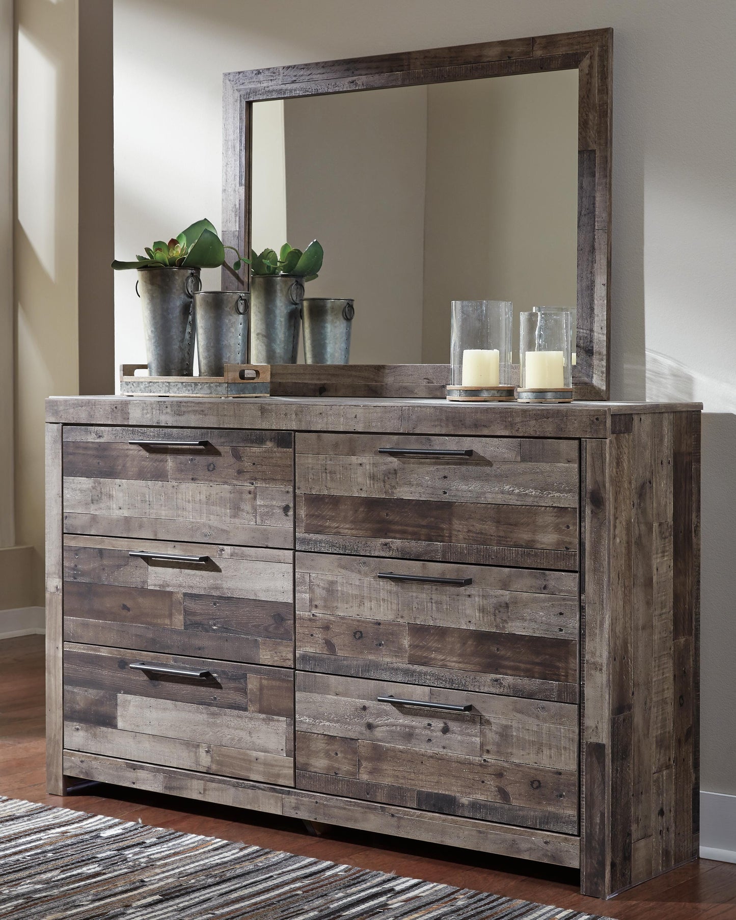 Derekson Queen Panel Bed, Dresser and Mirror