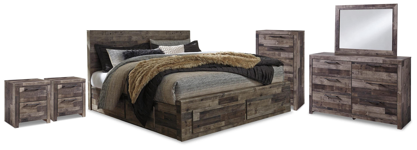 Derekson King Storage Bed 7-Piece Set — Chest, 2 Nightstands