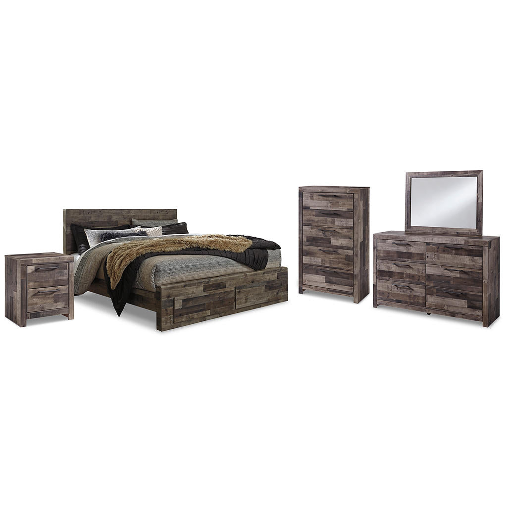 Derekson King Panel Storage Bed, Dresser, Mirror, Chest and Nightstand Signature Design by Ashley® Uncategorized