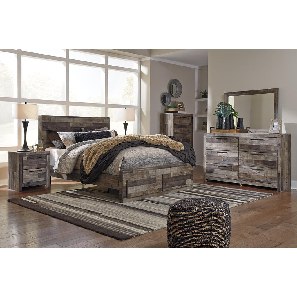 Derekson Queen Panel Bed with 2 Storage Drawers Benchcraft® Bedroom