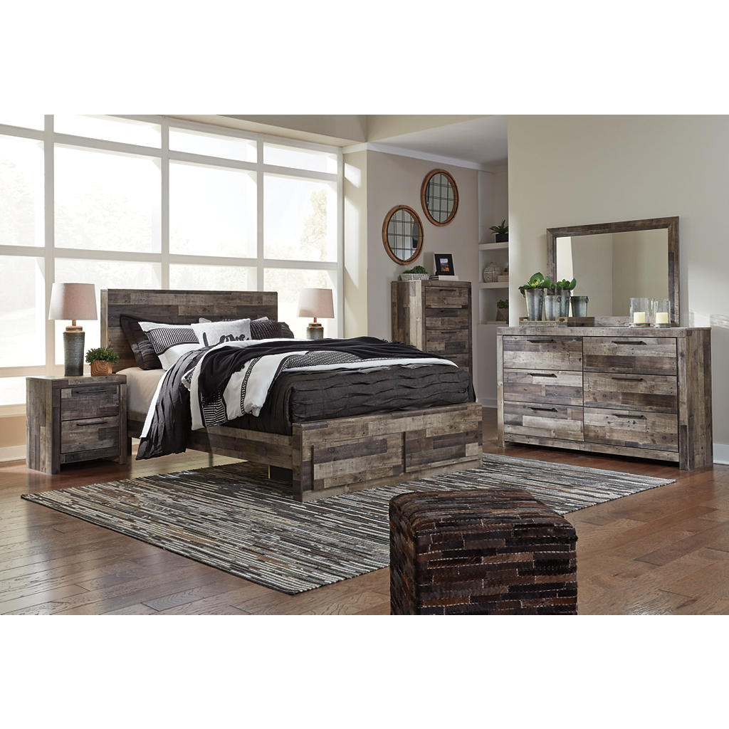 Derekson King Panel Bed with 2 Storage Drawers Benchcraft® Bedroom