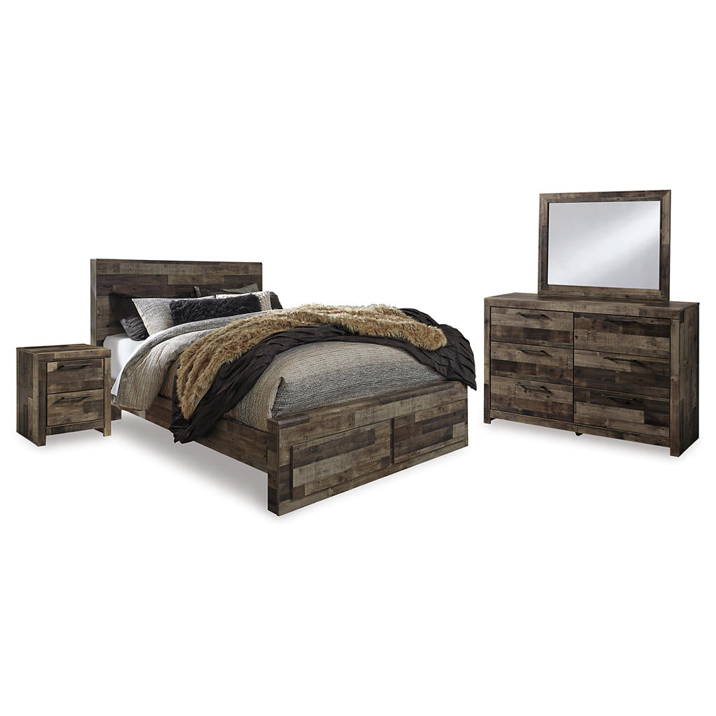 Derekson Queen Panel Storage Bed with Mirrored Dresser and Nightstand Benchcraft® Uncategorized
