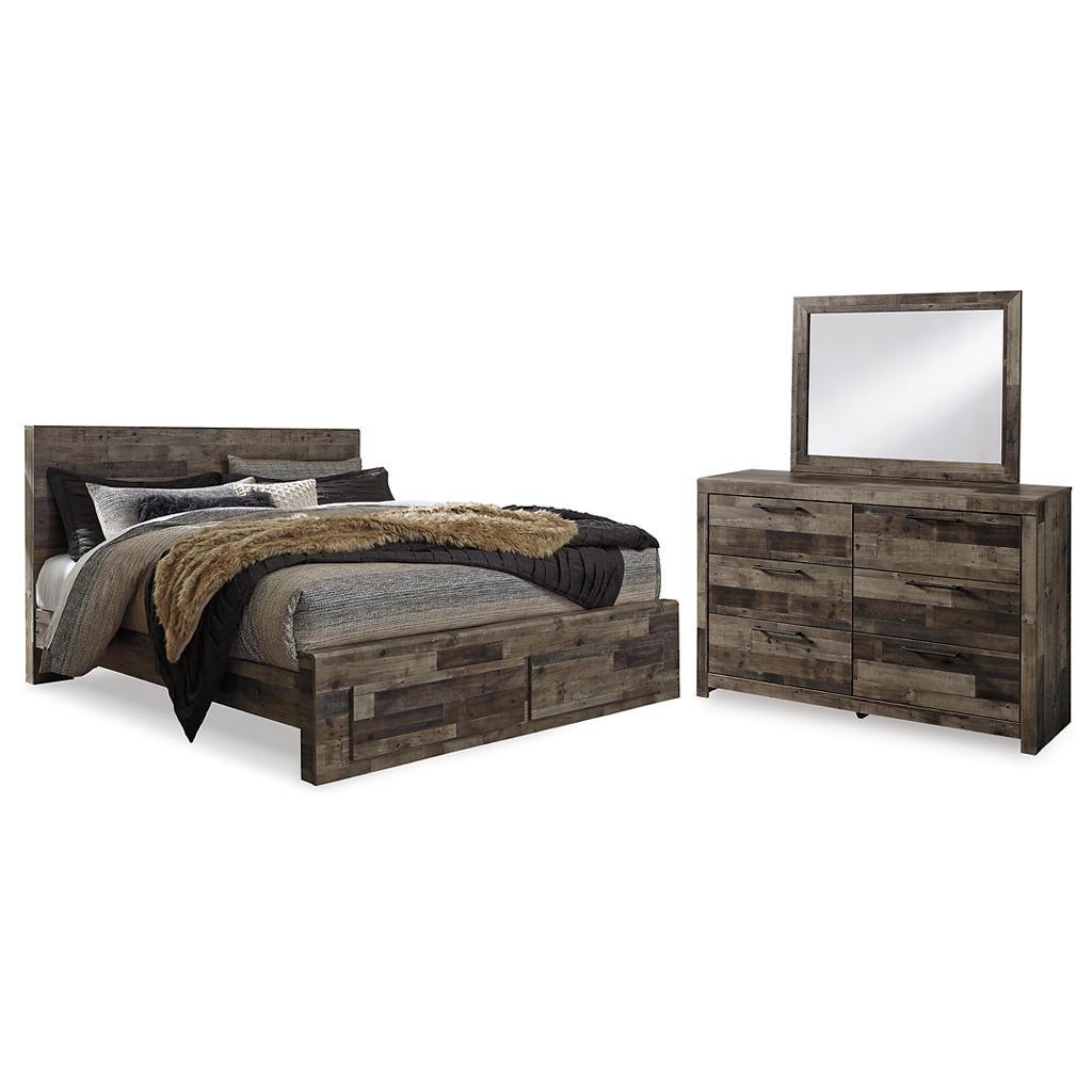 Derekson King Storage Bed, Dresser and Mirror — Gray Signature Design by Ashley® Uncategorized