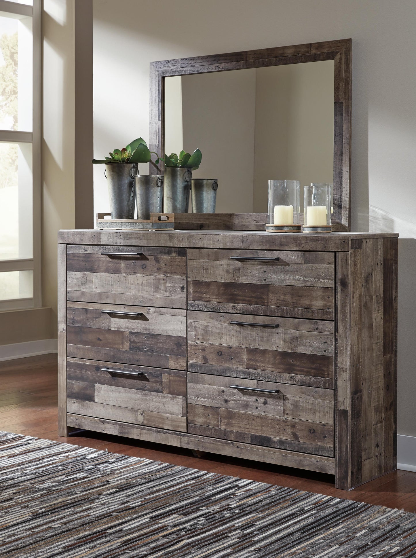 Derekson Queen Panel Bed, Dresser and Mirror