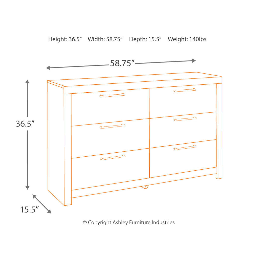 Derekson Twin Panel Bed and Dresser Benchcraft® Uncategorized