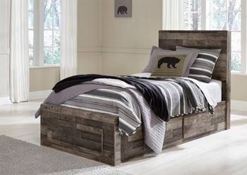 Derekson Twin Panel Bed with 2 Storage Drawers Benchcraft® Storage