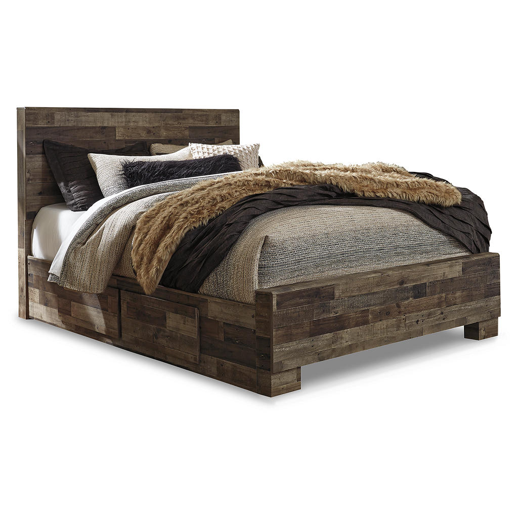 Derekson Queen Panel Bed with 2 Storage Drawers Benchcraft® Bedroom