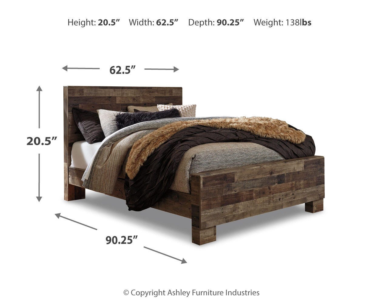 Derekson Queen Panel Bed, Dresser and Mirror