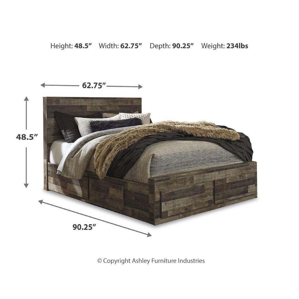 Derekson Queen Panel Bed with 4 Storage Drawers Benchcraft® Bedroom