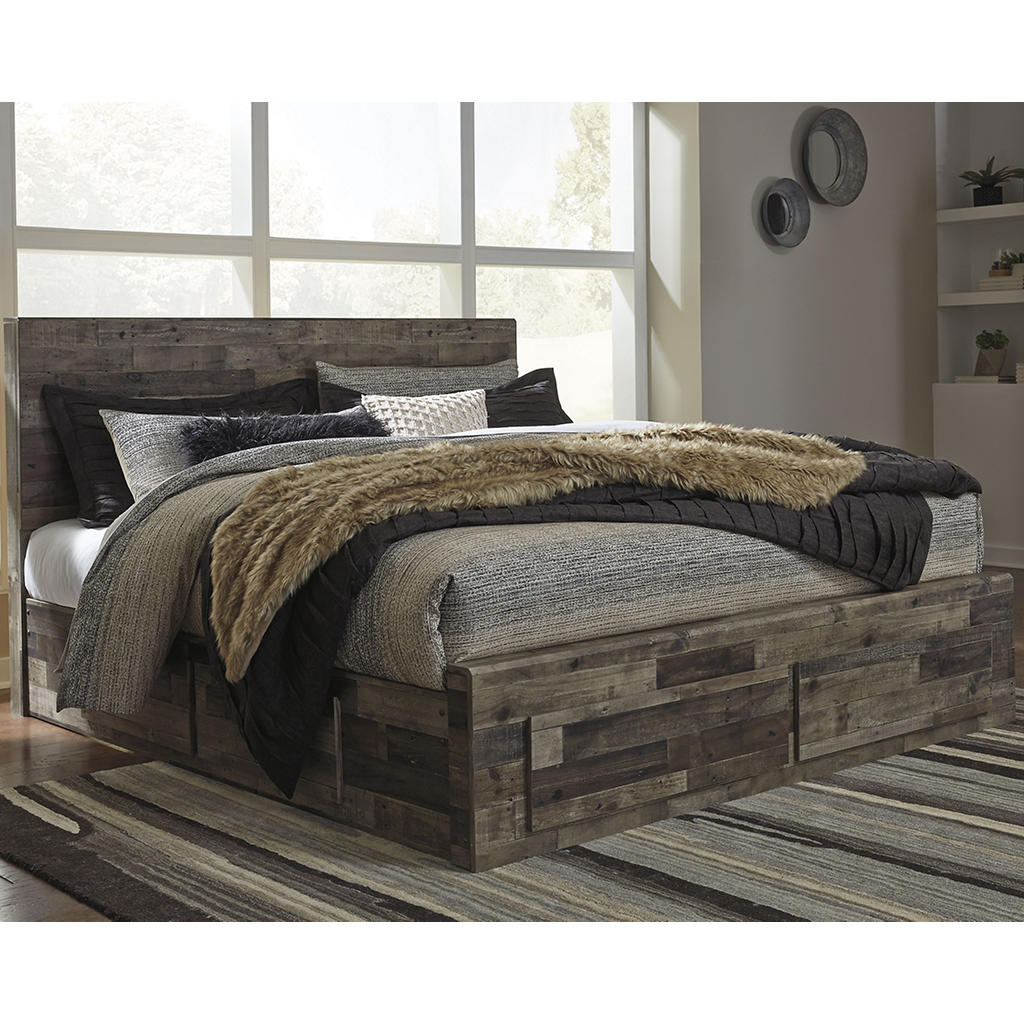 Derekson King Panel Bed with 4 Storage Drawers Benchcraft® Bedroom
