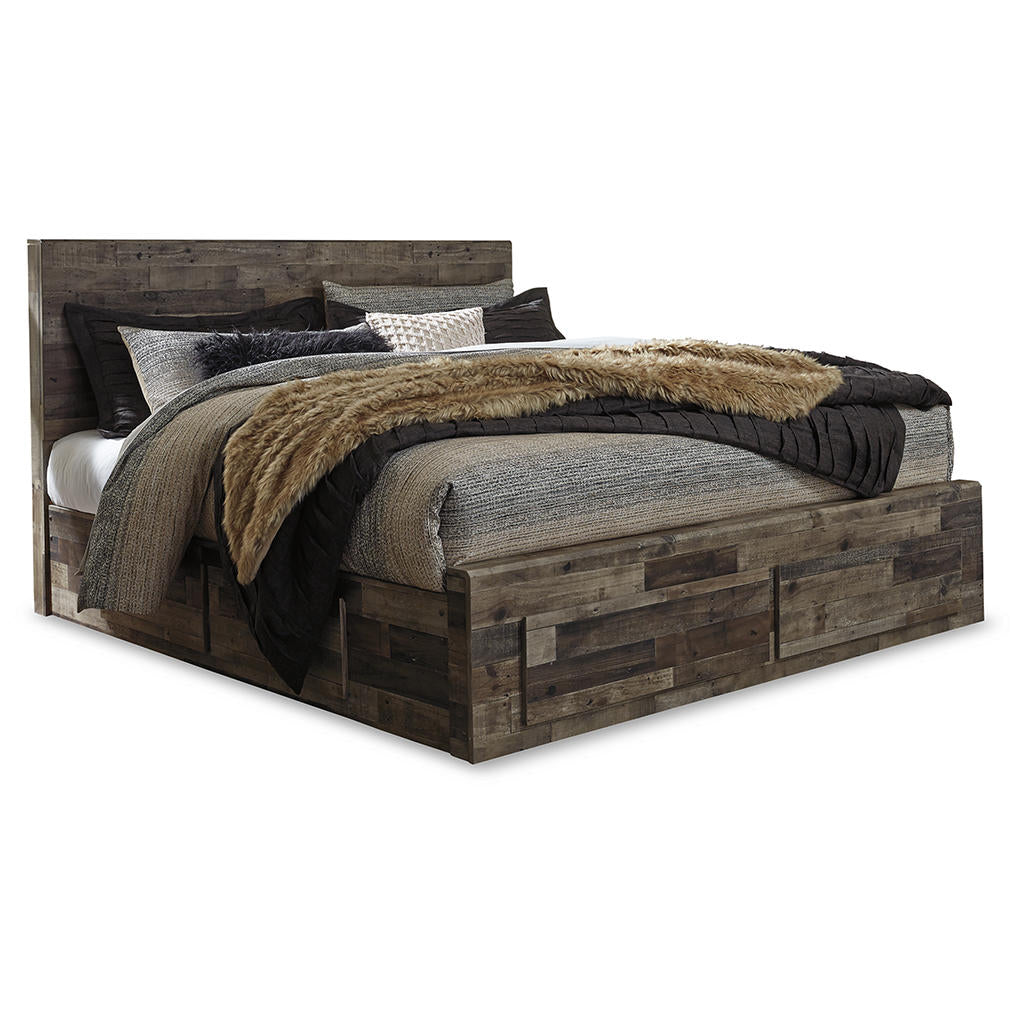 Derekson King Panel Bed with 4 Storage Drawers Benchcraft® Bedroom