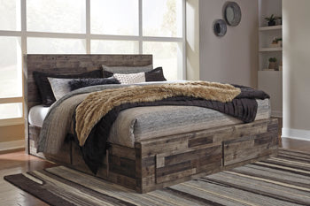 Derekson King Panel Bed with 4 Storage Drawers Benchcraft® Bedroom