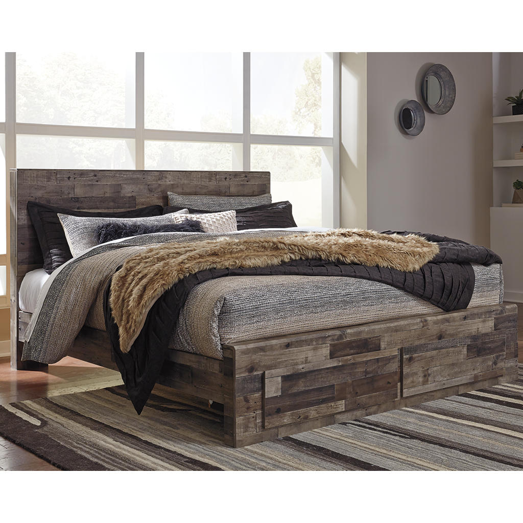 Derekson King Panel Storage Bed, Dresser, Mirror, Chest and Nightstand Signature Design by Ashley® Uncategorized