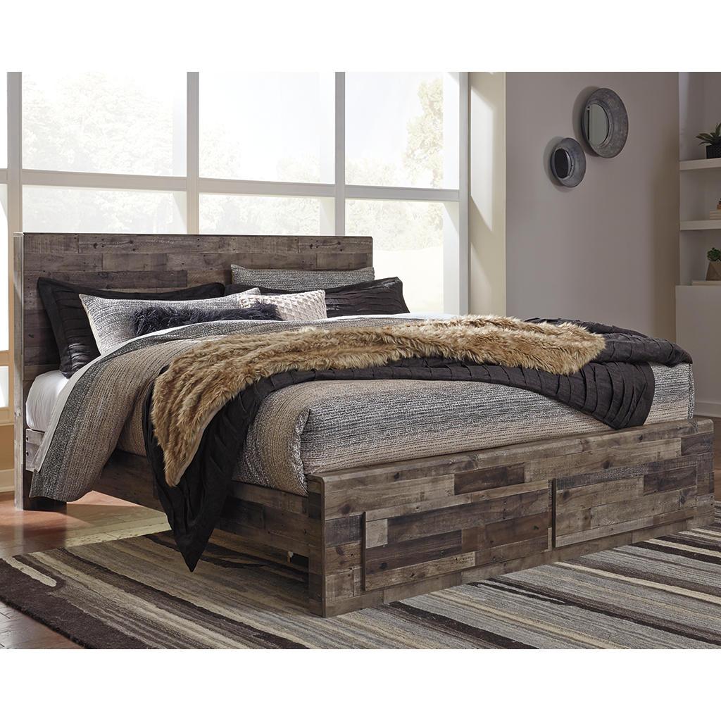 Derekson King Storage Bed, Dresser and Mirror — Gray Signature Design by Ashley® Uncategorized