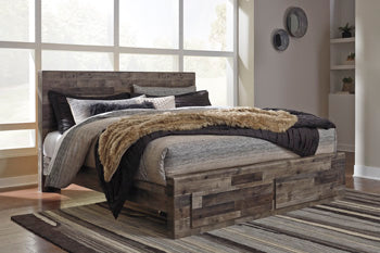 Derekson King Panel Bed with 2 Storage Drawers Benchcraft® Bedroom