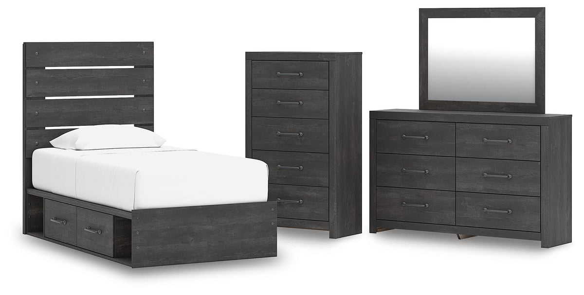 Hollivern Twin Side Storage Bed, Dresser, Mirror and Chest Signature Design by Ashley® Bedroom
