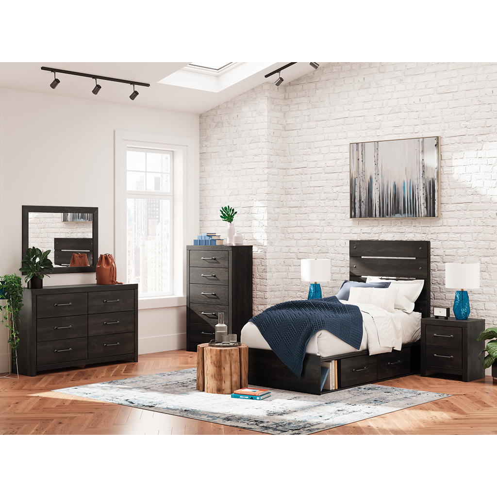 Hollivern Twin Panel Bed with Storage Signature Design by Ashley® Beds
