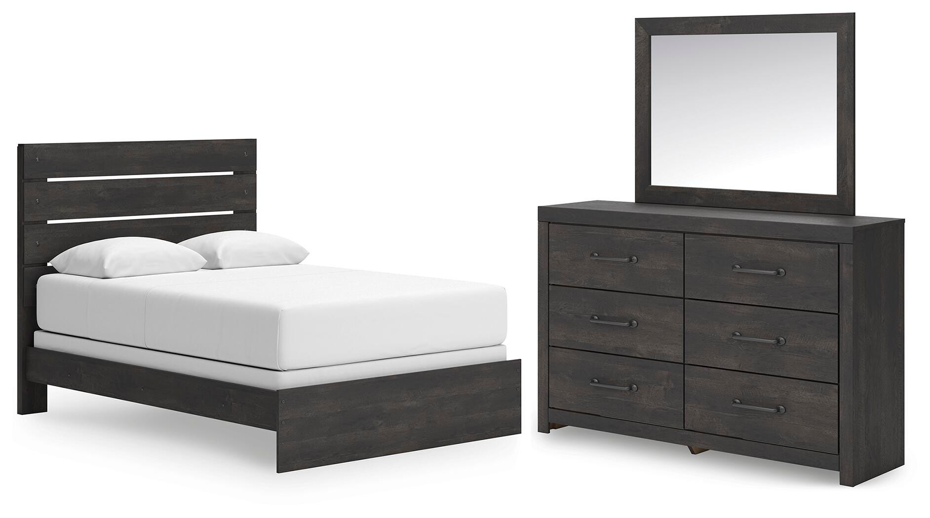 Hollivern Queen Panel Bed, Dresser and Mirror Signature Design by Ashley® Bedroom