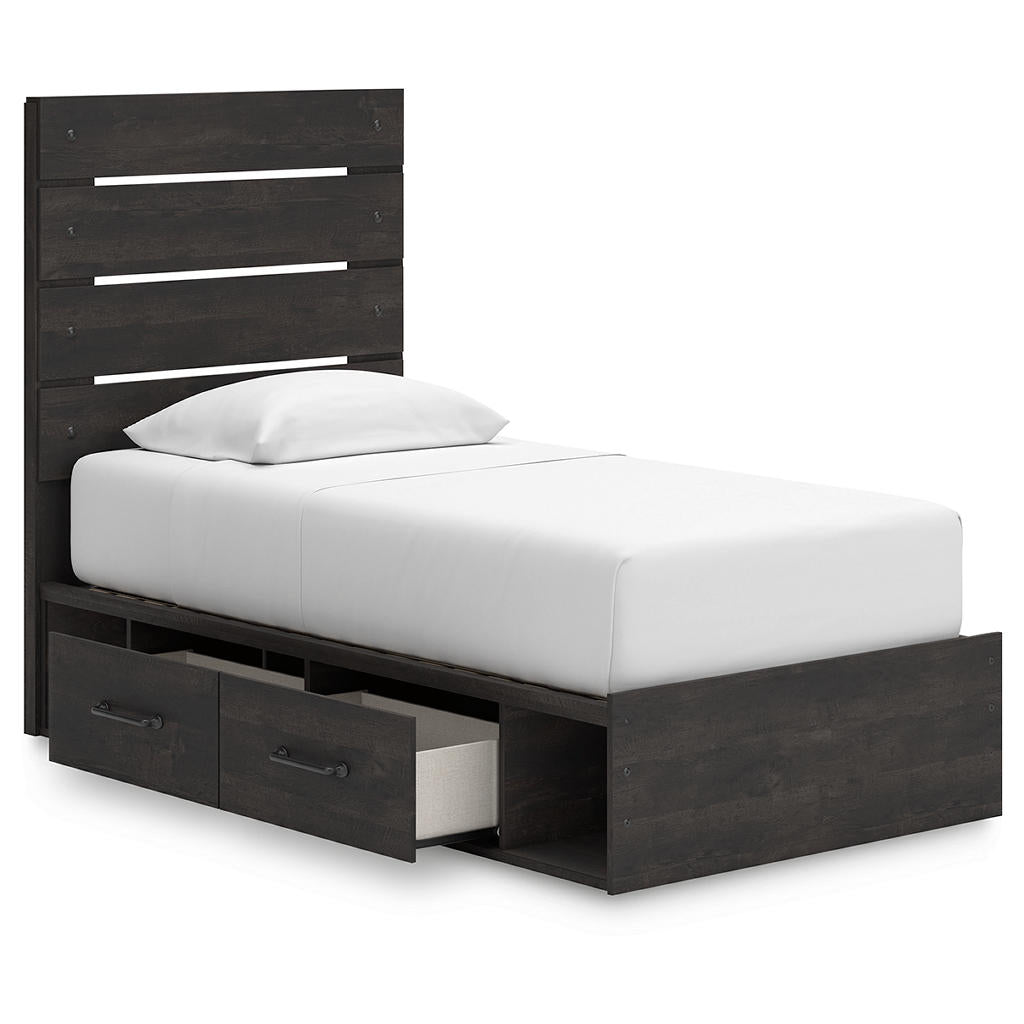 Hollivern Twin Panel Bed with Storage Signature Design by Ashley® Beds