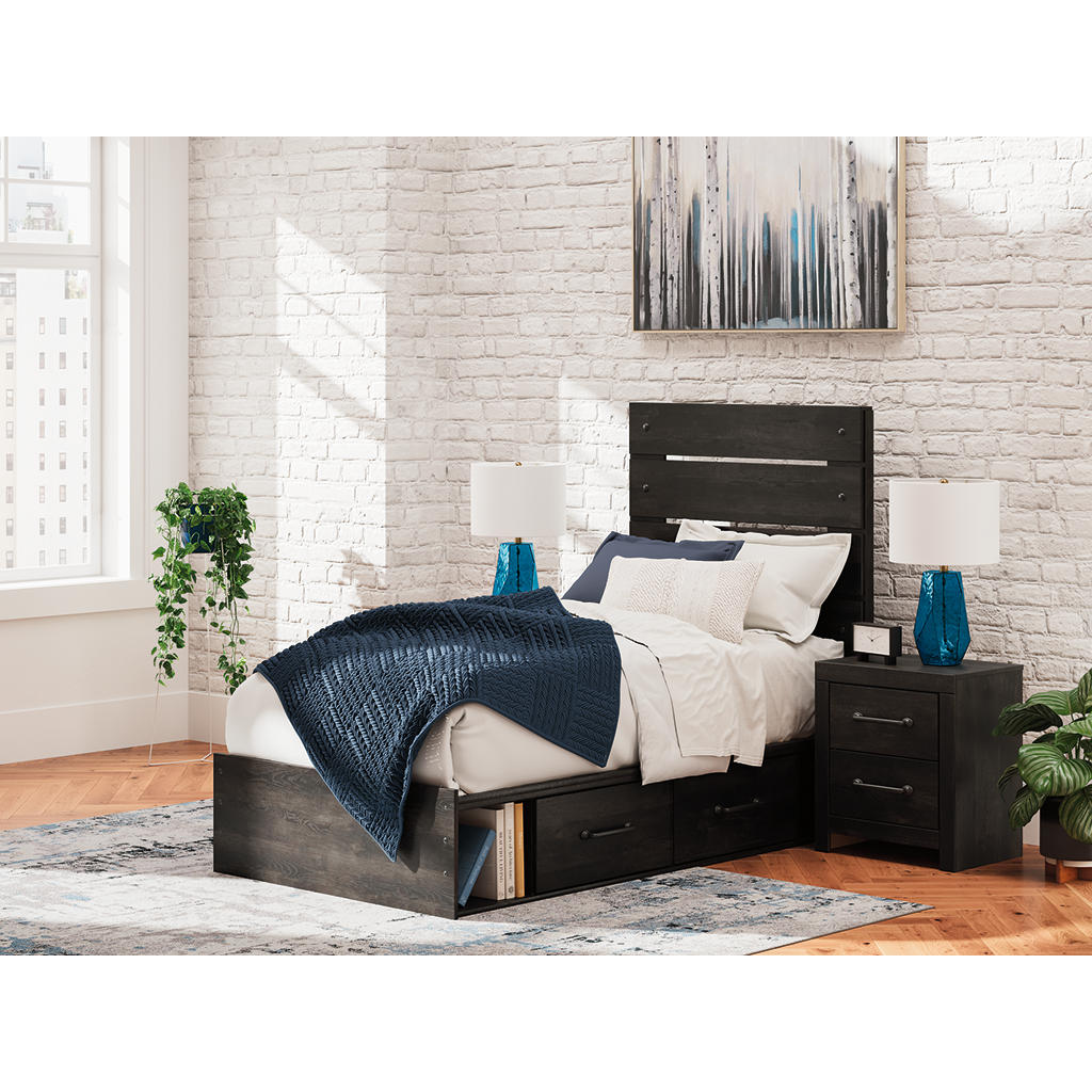 Hollivern Twin Panel Bed with Storage Signature Design by Ashley® Beds