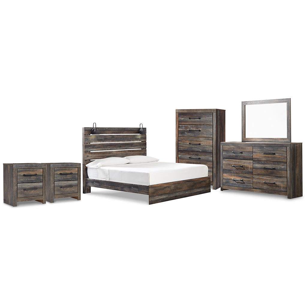 Drystan King Panel Bed, Dresser, Mirror and 2 Nightstands Signature Design by Ashley® Uncategorized