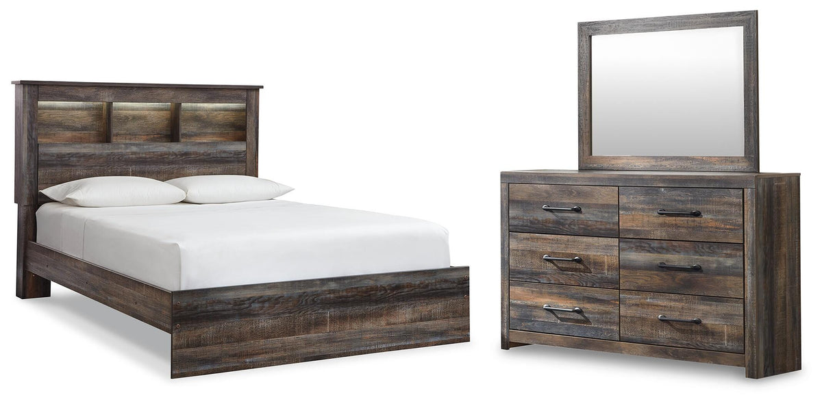 Drystan Queen Bookcase Panel Bed, Dresser, Mirror and Nightstand Signature Design by Ashley® Bedroom