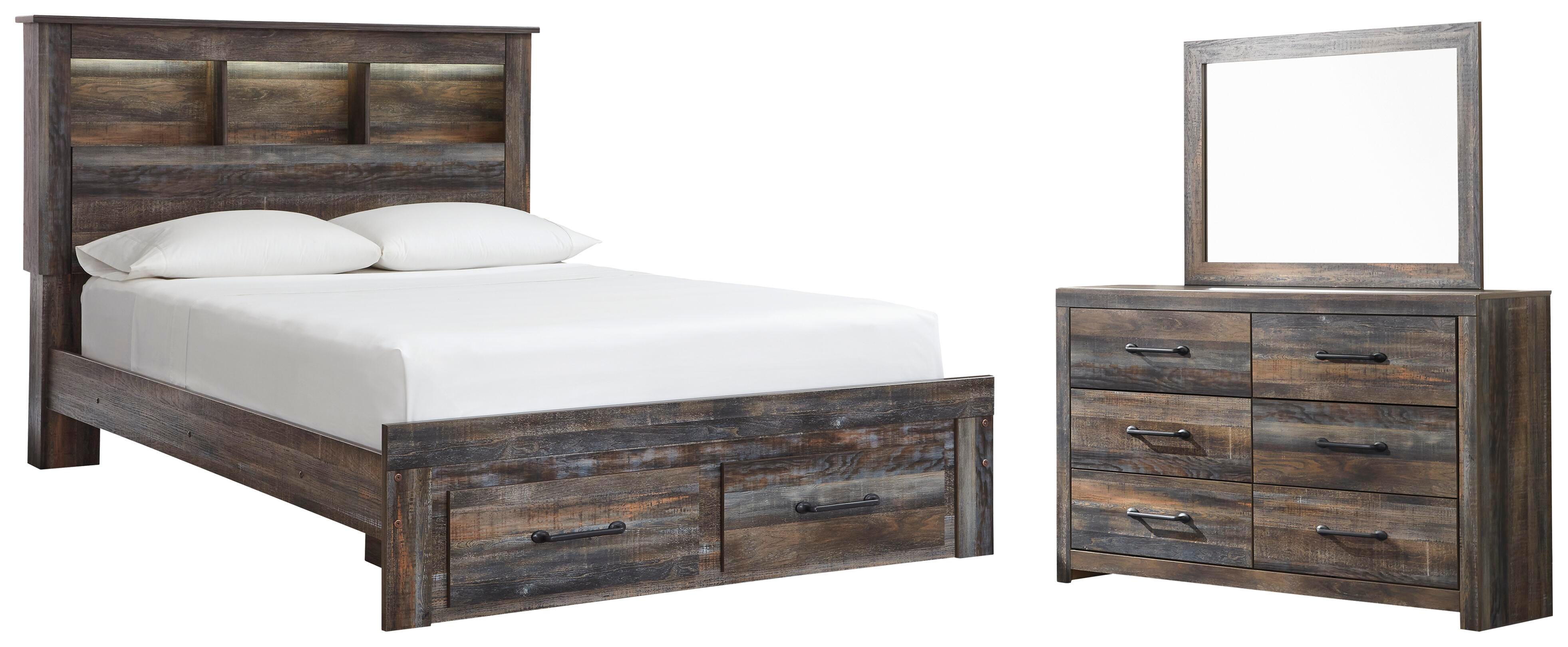 Drystan Queen Bookcase Storage Bed, Dresser and Mirror — 3-Piece Signature Design by Ashley® Bedroom
