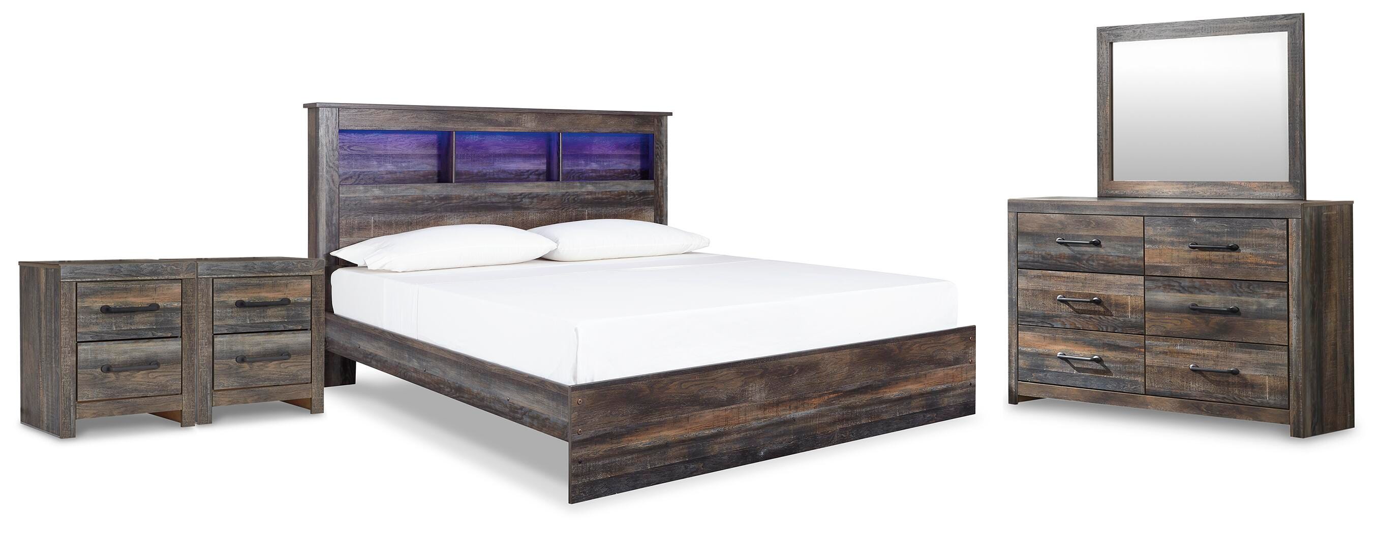 Drystan King Bookcase Bed, Dresser, Mirror and 2 Nightstands Signature Design by Ashley® Bedroom Package