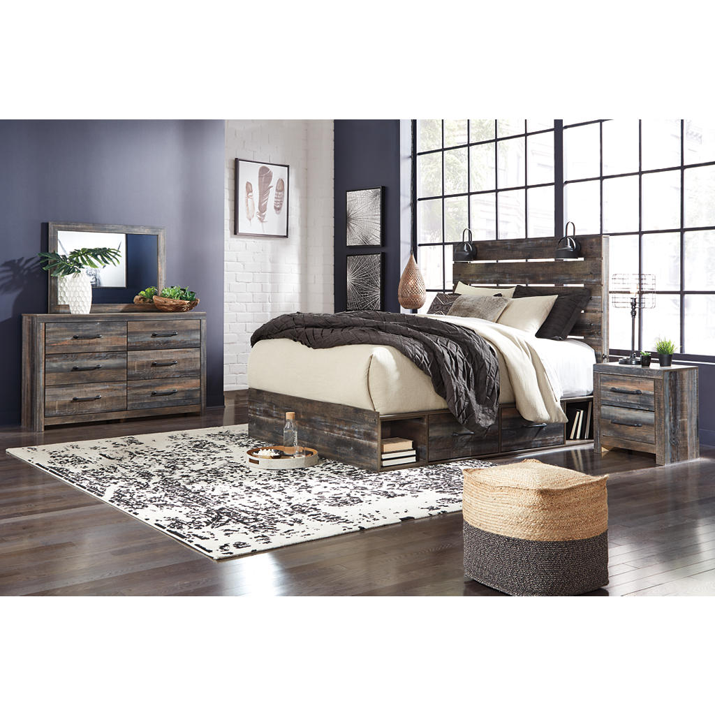 Drystan King Panel Bed with Storage, Dresser, Mirror and Nightstand Signature Design by Ashley® Uncategorized
