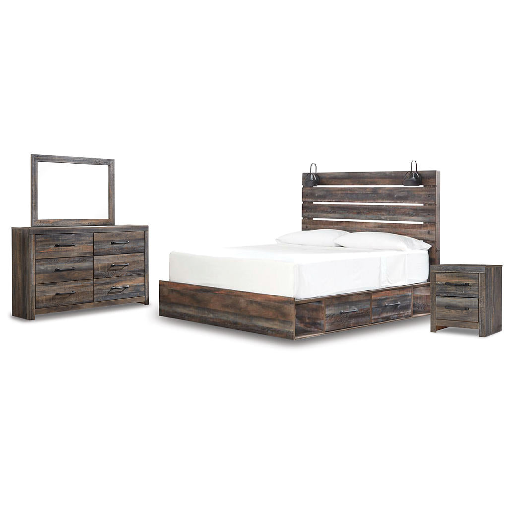 Drystan King Panel Bed with Storage, Dresser, Mirror and Nightstand Signature Design by Ashley® Uncategorized
