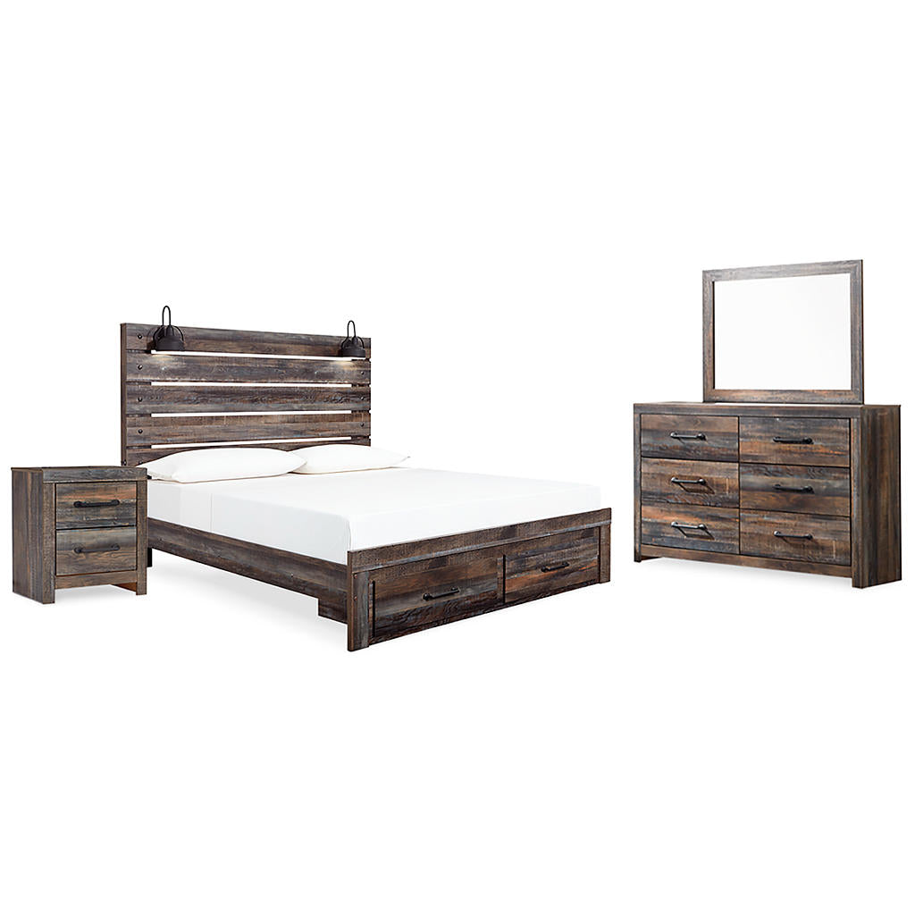 Drystan King Panel Storage Bed, Dresser, Mirror and Nightstand Signature Design by Ashley® Uncategorized