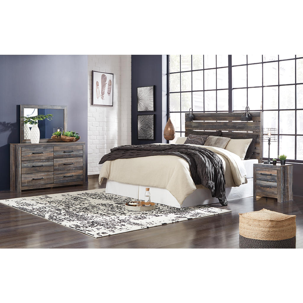 Drystan King Panel Headboard with Metal Frame, Dresser, Mirror, and Nightstand Signature Design by Ashley® Uncategorized
