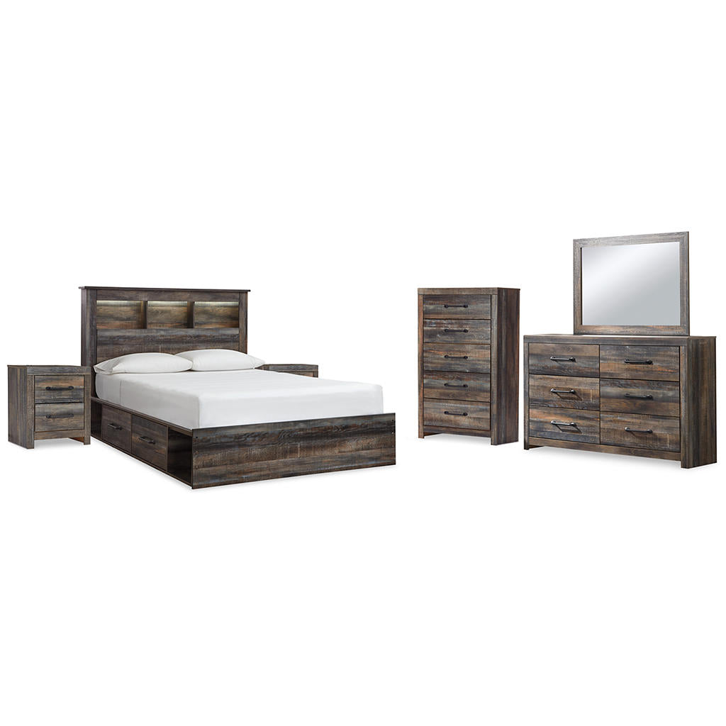 Drystan Queen Bookcase Storage Bed, Dresser, Mirror, Chest and 2 Nightstands Signature Design by Ashley® Uncategorized