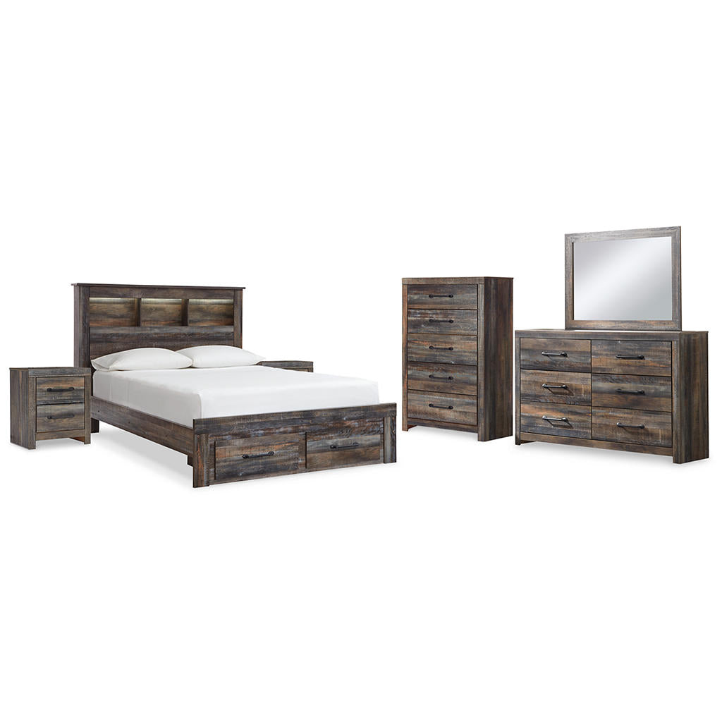 Drystan Queen Bookcase Storage Bed, Dresser, Mirror, Chest and 2 Nightstands Signature Design by Ashley® Uncategorized