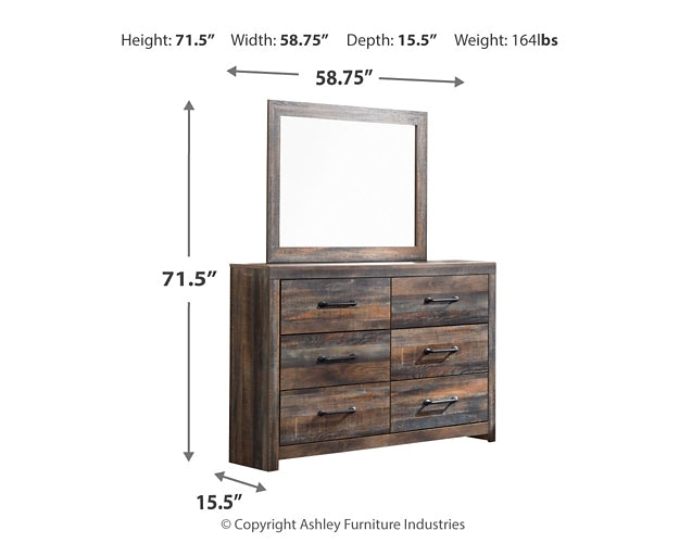 Drystan Twin Panel Bed with Storage, Dresser, Mirror and Chest