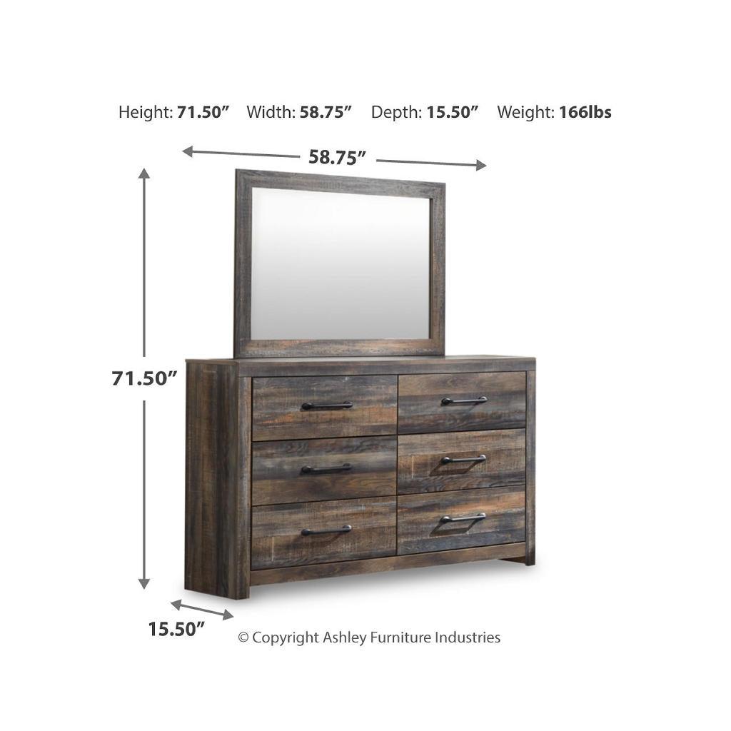 Drystan Dresser and Mirror — Rustic Multi Signature Design by Ashley® Bedroom